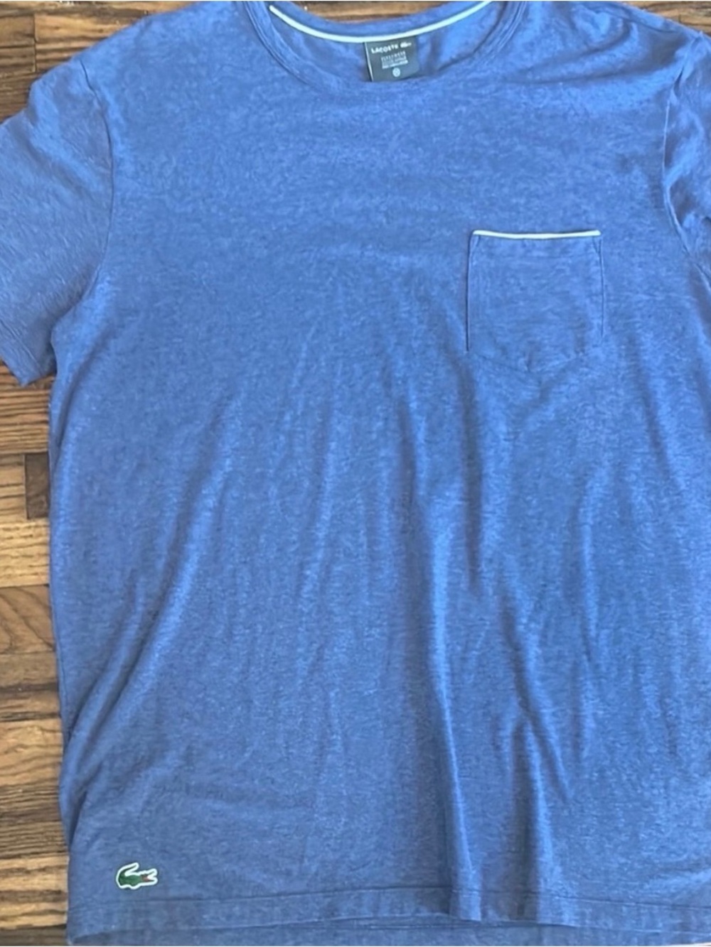 Lacoste Men’s Heather Blue Short Sleeve Pocket Tee